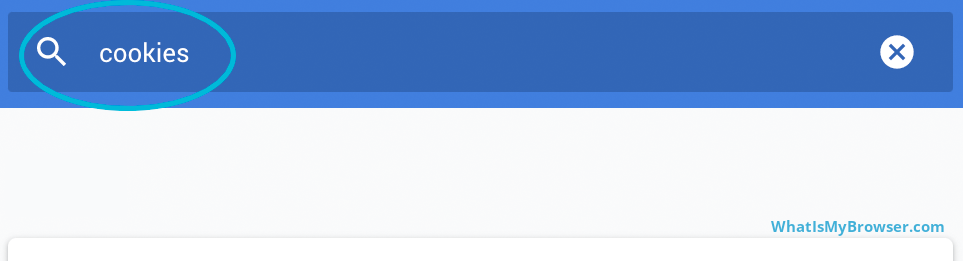 La barra de búsqueda de la configuración de Chrome